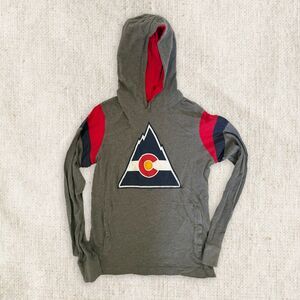 Colorado Avalanche NHL Pullover Hoodie Gray Blue Mountain Color Block Women's S